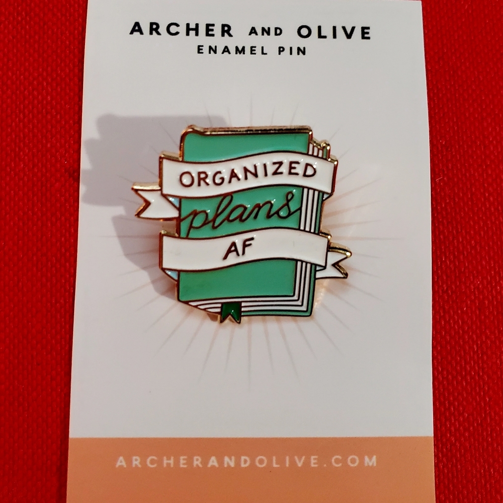 NWT Archer and Olive Enamel Pin 'Organized AF' - Picture 4 of 4